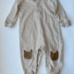 Baby Gap Bear Footed Sleeper – 3–6M Neutral Stripe Pajamas